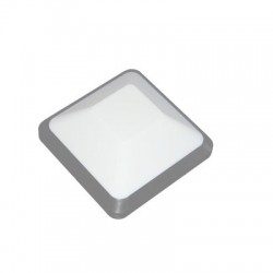 Smeraldo S1, 1x LED 6,6W-800lm-3000K, schakelbaar, frosted polycarbonaat lichtkap, grijs, ta @ 25 gr. C., IP 55, klasse I